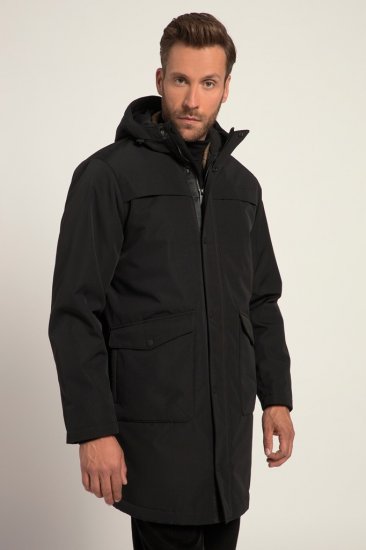 JP1880 Warm Parka with Wind Cuffs Black - Jakne - Moške bunde za Močnejše Postave