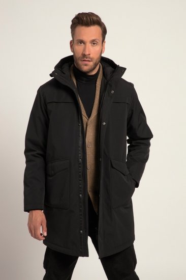 JP1880 Warm Parka with Wind Cuffs Black - Jakne - Moške bunde za Močnejše Postave