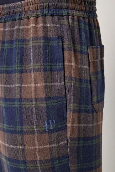 JP1880 Pyjama Trousers Flannel Check Brown - Spodnje perilo & kopalne hlače - Moško Spodnje Perilo za močnejše postave