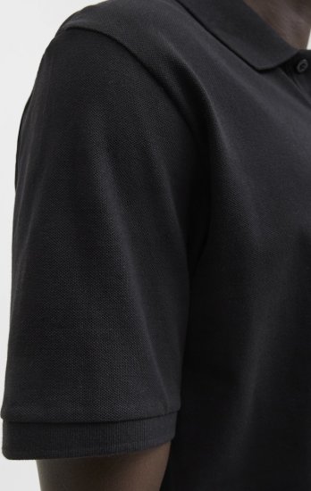 Jack & Jones Makoto Polo Short Sleeve Black - Polo majice - Moške Polo Majice za Močnejše Postave
