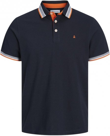 Jack & Jones Paulos Short Sleeve Polo Black Navy - Polo majice - Moške Polo Majice za Močnejše Postave
