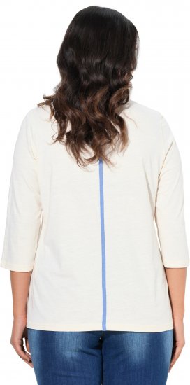 Ulla Popken Photo Graphic 3/4 Sleeve Tee Pearl White - Natisnjene majice za ženske - 