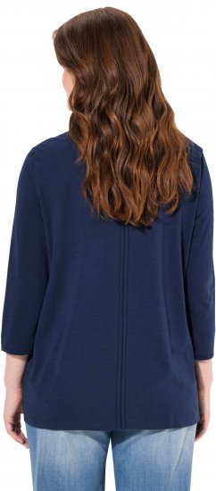 Ulla Popken Queens 3/4 Sleeve Graphic Tee Ink Blue - Natisnjene majice za ženske - 