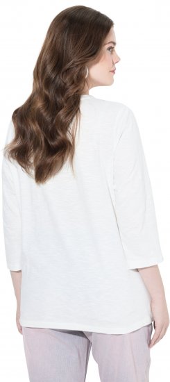 Ulla Popken Fashion Graphic T-Shirt Off-White - Natisnjene majice za ženske - 