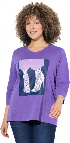 Ulla Popken Fashion Graphic T-Shirt Purple - Natisnjene majice za ženske - 