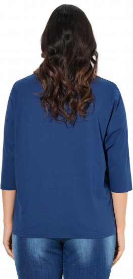 Ulla Popken Inspirational Graphic Lettering 3/4 Sleeve Tee Dark Blue - Natisnjene majice za ženske - 