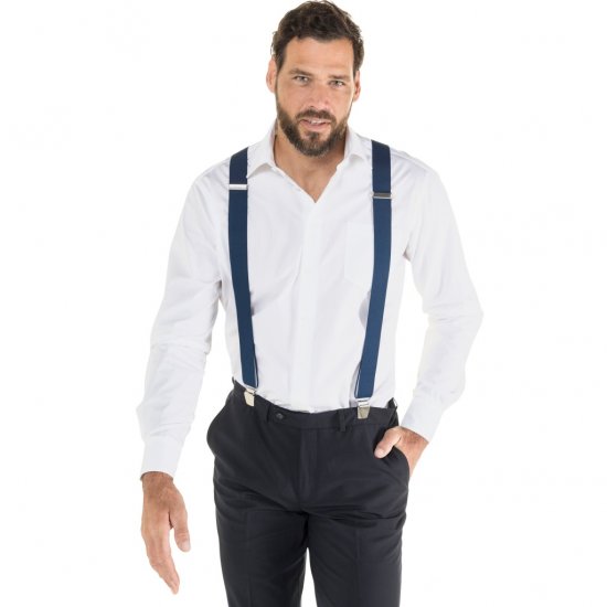 JP1880 Suspenders X-Shape Navy - Vsa oblačila - Oblačila za Močnejše