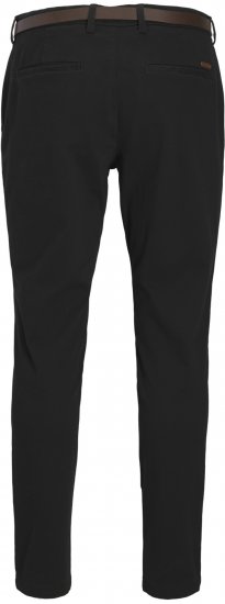Jack & Jones Marco Adam Belted Slim Fit Chino Pants Black - Kavbojke & hlače - Moške Kavbojke in Hlače za Močnejše Postave