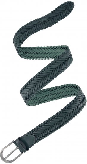 Ulla Popken Woven Leather Belt Green - Ženski pasovi - 