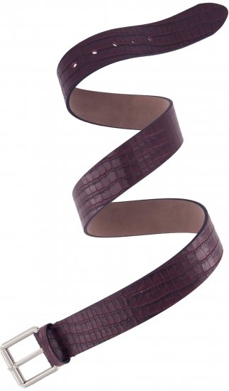 Ulla Popken Snake Embossed Belt Burgundy - Ženski pasovi - 