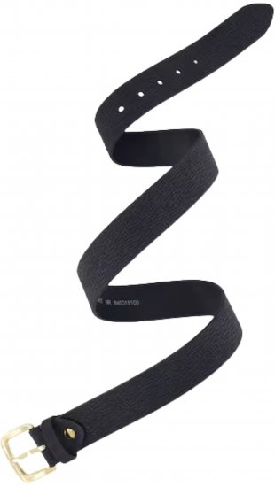 Ulla Popken Genuine Leather Belt With Golden Buckle Black - Ženski pasovi - 
