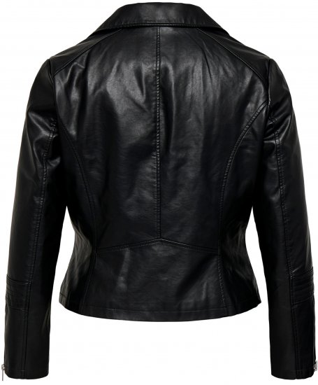 Only Carmakoma Emmy Biker Jacket Black - Usnjene jakne - 