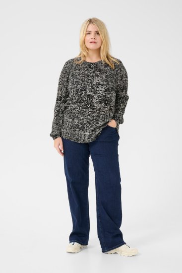 Kaffe Curve Mila Ami Bluza Črna/Turtledove - Bluze & Tunike - 