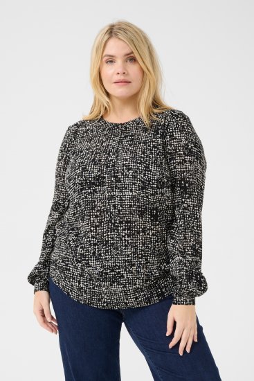 Kaffe Curve Mila Ami Bluza Črna/Turtledove - Bluze & Tunike - 