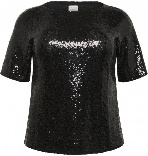 Kaffe Curve Mirana Sequin Blouse Black - Bluze - 