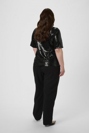 Kaffe Curve Mirana Sequin Blouse Black - Bluze - 