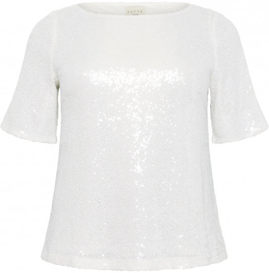 Kaffe Curve Mirana Sequin Blouse Chalk - Bluze - 