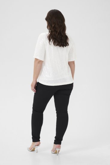 Kaffe Curve Mirana Sequin Blouse Chalk - Bluze - 
