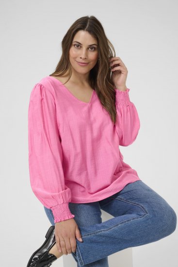 Kaffe Curve Sofia Blouse Pink Power - Bluze - 