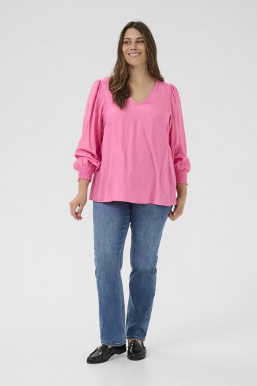 Kaffe Curve Sofia Blouse Pink Power - Bluze - 