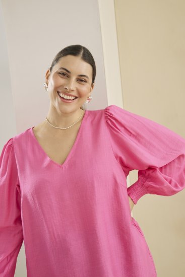 Kaffe Curve Sofia Blouse Pink Power - Bluze - 