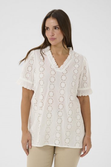 Kaffe Curve Dina Blouse White - Bluze - 