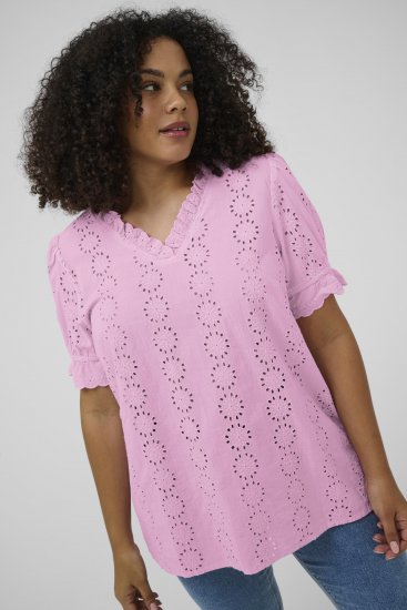Kaffe Curve Dina Blouse Pink Frosting - Bluze - 