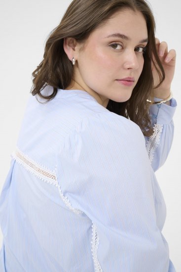 Kaffe Curve Juda Blouse Nantucket Breeze Stripe Blue - OBLAČILA ZA ŽENSKE 40-66 - 
