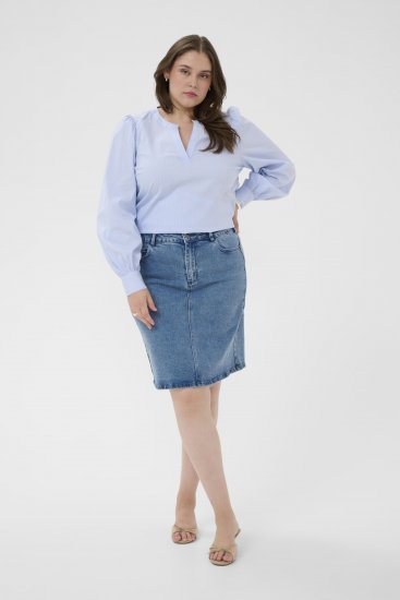 Kaffe Curve Juda Blouse Nantucket Breeze Stripe Blue - OBLAČILA ZA ŽENSKE 40-66 - 