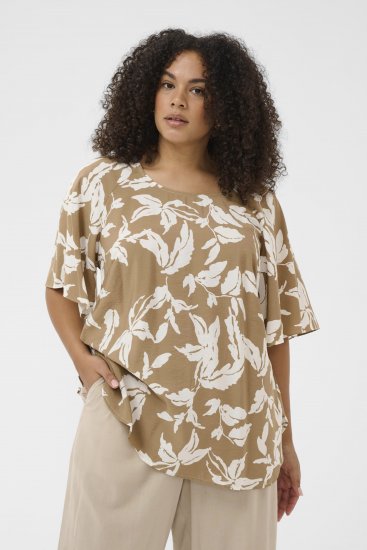 Kaffe Curve Marla Blouse Oak Chalk Leaf - Bluze - 