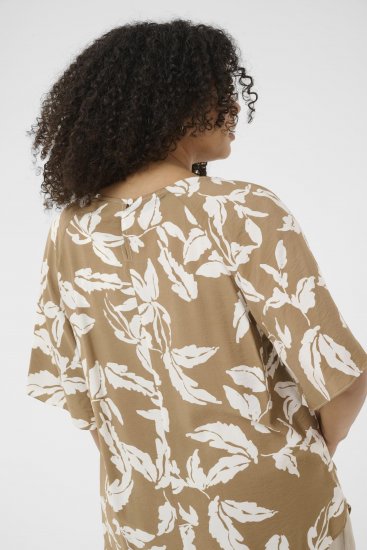 Kaffe Curve Marla Blouse Oak Chalk Leaf - Bluze - 