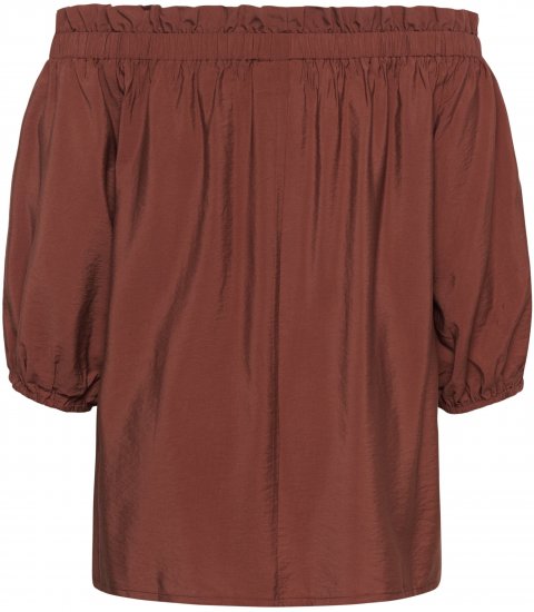 Kaffe Curve Neela Off-Shoulder Blouse Henna Brown - Bluze & Tunike - 