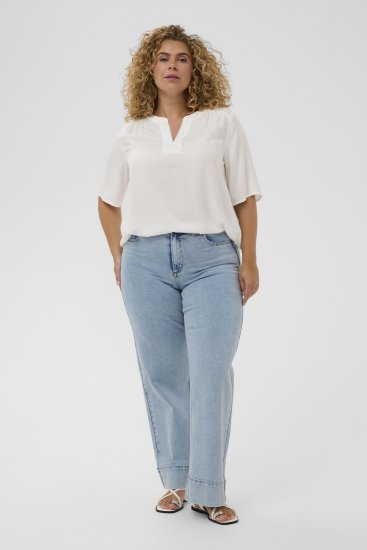 Kaffe Curve Mina Lace Blouse Chalk White - Bluze & Tunike - 