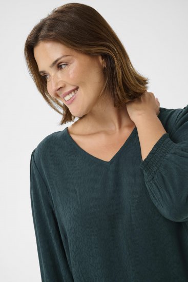 Kaffe Curve Pippi Blouse 3/4 Sleeve Magical Forest Green - Bluze & Tunike - 