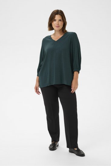 Kaffe Curve Pippi Blouse 3/4 Sleeve Magical Forest Green - Bluze & Tunike - 