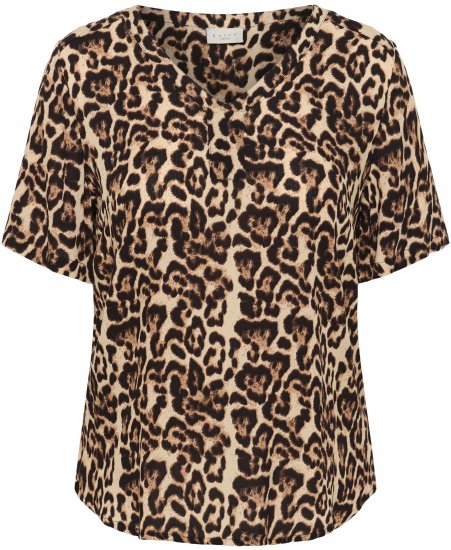 Kaffe Curve Ami Short Sleeve Blouse Printed Leopard - Bluze & Tunike - 