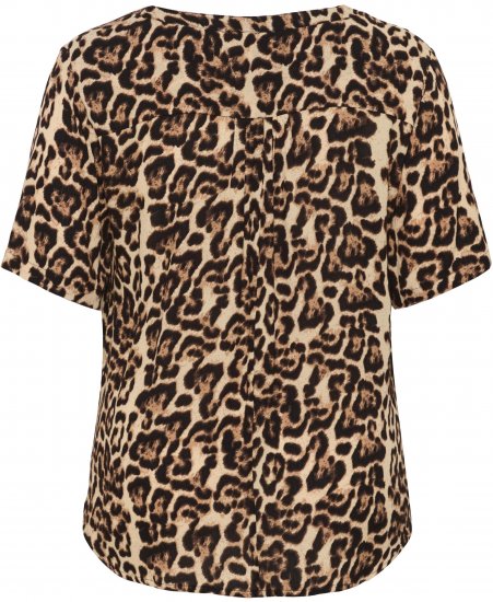 Kaffe Curve Ami Short Sleeve Blouse Printed Leopard - Bluze & Tunike - 