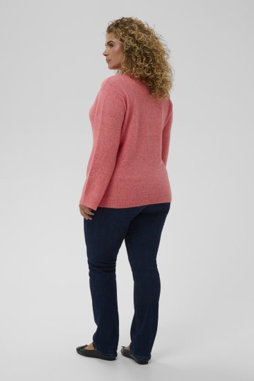 Kaffe Curve Jilanda V-Neck Pullover Red - Puloverji & pletenine - 