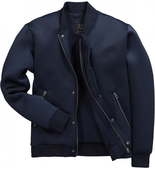 JP1880 College Jacket Scuba Fabric with Zipper Navy - Jakne - Moške bunde za Močnejše Postave