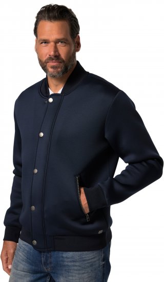 JP1880 College Jacket Scuba Fabric with Zipper Navy - Jakne - Moške bunde za Močnejše Postave