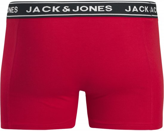 Jack & Jones Hector Solid Trunks 3-Pack Navy/Red/Grey - Boksarice - Moške Boksarice za Močnejše postave