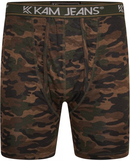 Kam Jeans 813 Camo Print Boxers Charcoal Khaki - Boksarice - Moške Boksarice za Močnejše postave