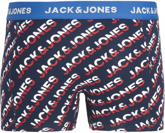Jack & Jones Logo Trunks 3-Pack Navy Blazer - Spodnje perilo & kopalne hlače - Moško Spodnje Perilo za močnejše postave