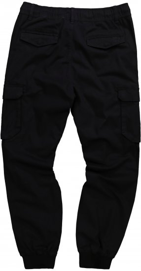 JP1880 Cargo Trousers with Many Pockets Stretchy Black - Kavbojke & hlače - Moške Kavbojke in Hlače za Močnejše Postave