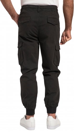 JP1880 Cargo Trousers with Many Pockets Stretchy Black - Kavbojke & hlače - Moške Kavbojke in Hlače za Močnejše Postave