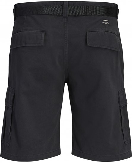 Jack & Jones Cole Hudson Belted Cargo Shorts Black - Kratke hlače - Moške Kratke Hlače za Močnejše Postave