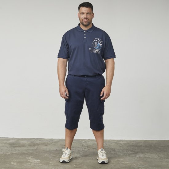 North Latitude 61150 Cargo Comfort Fit Capri Mornarsko Modra - Kratke hlače - Moške Kratke Hlače za Močnejše Postave