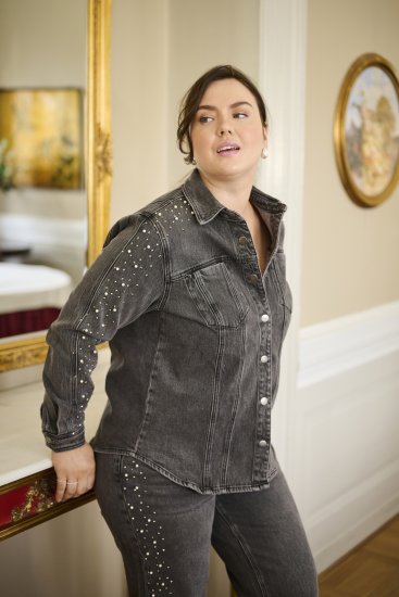 Kaffe Curve Petri Denim Jacket Grey Vintage Wash - Jakne - 