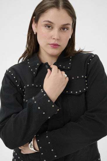 Kaffe Curve Brenn Twill Jacket Washed Black - Kavbojske jakne - 