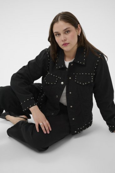 Kaffe Curve Brenn Twill Jacket Washed Black - Kavbojske jakne - 